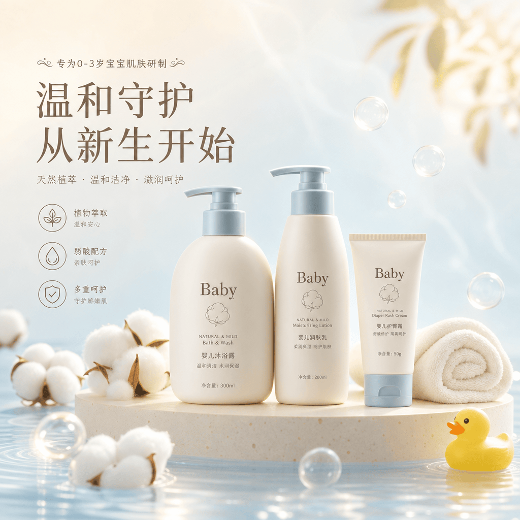 高端母婴洗护产品海报