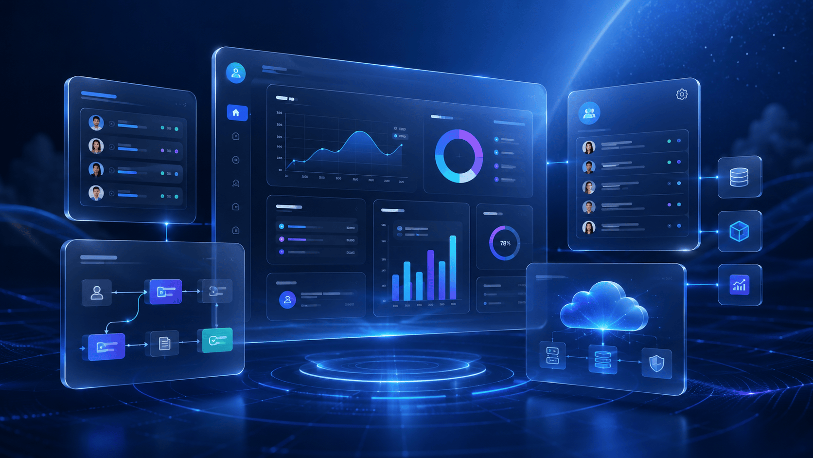 科技Banner - AI 工具、SaaS、云服务、硬件发布和官网首屏横幅。