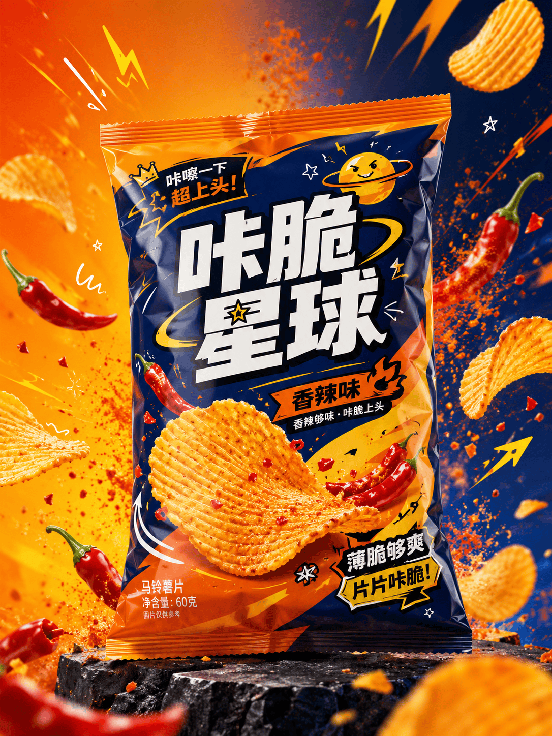 潮流零食薯片包装设计
