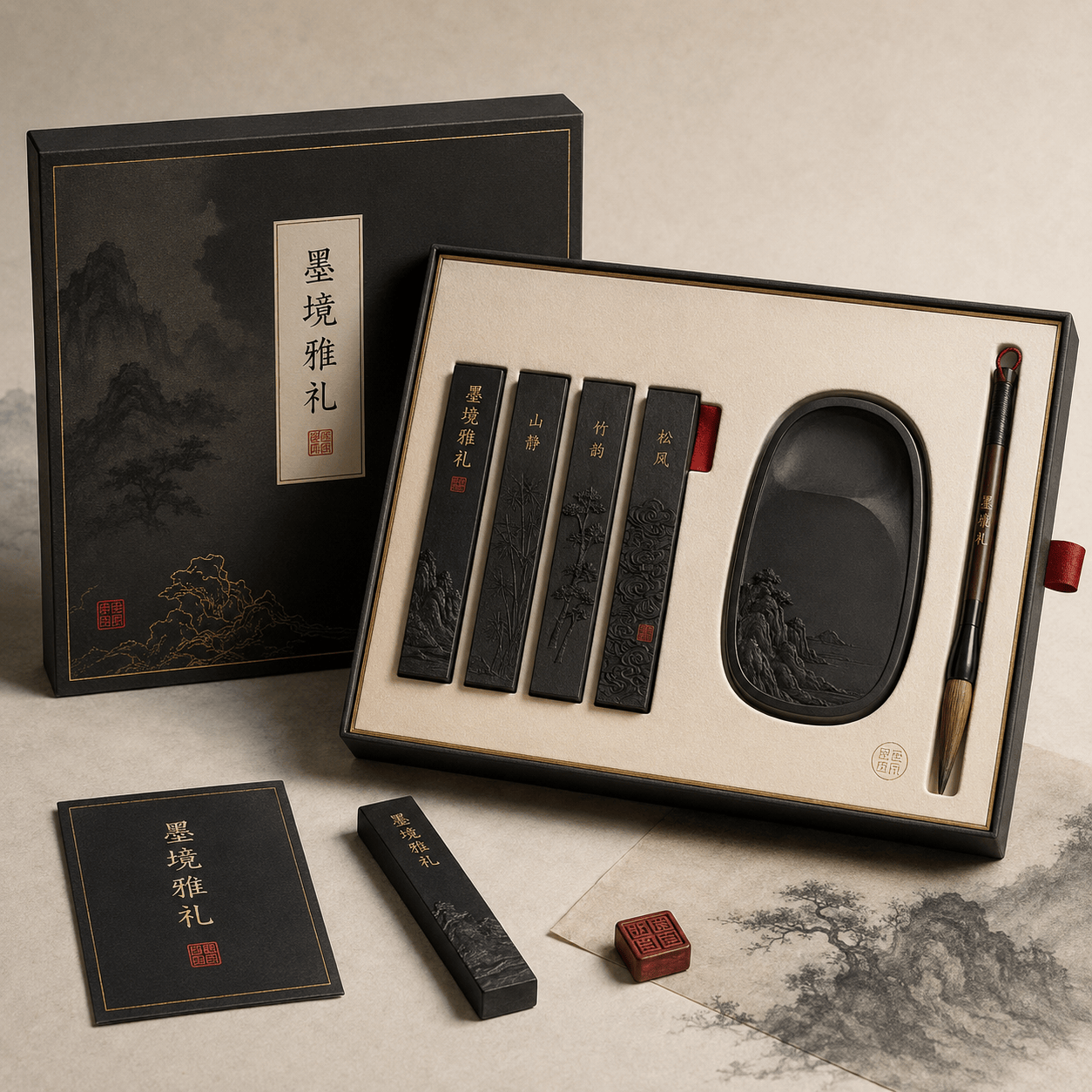 文房墨锭礼盒包装设计