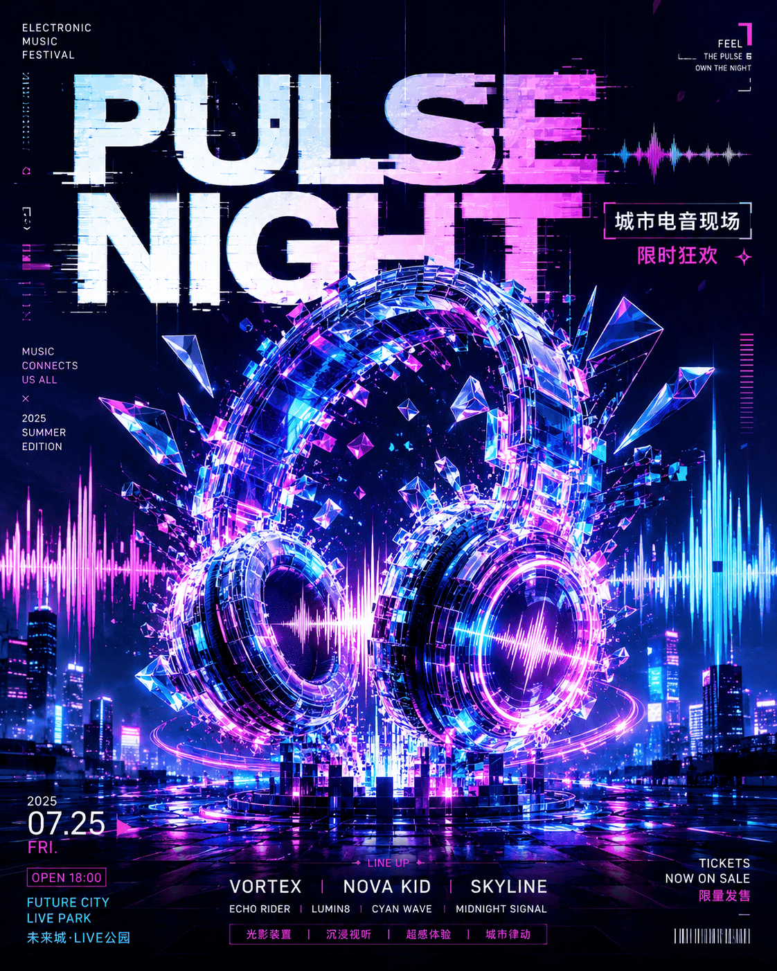 故障霓虹音乐节海报