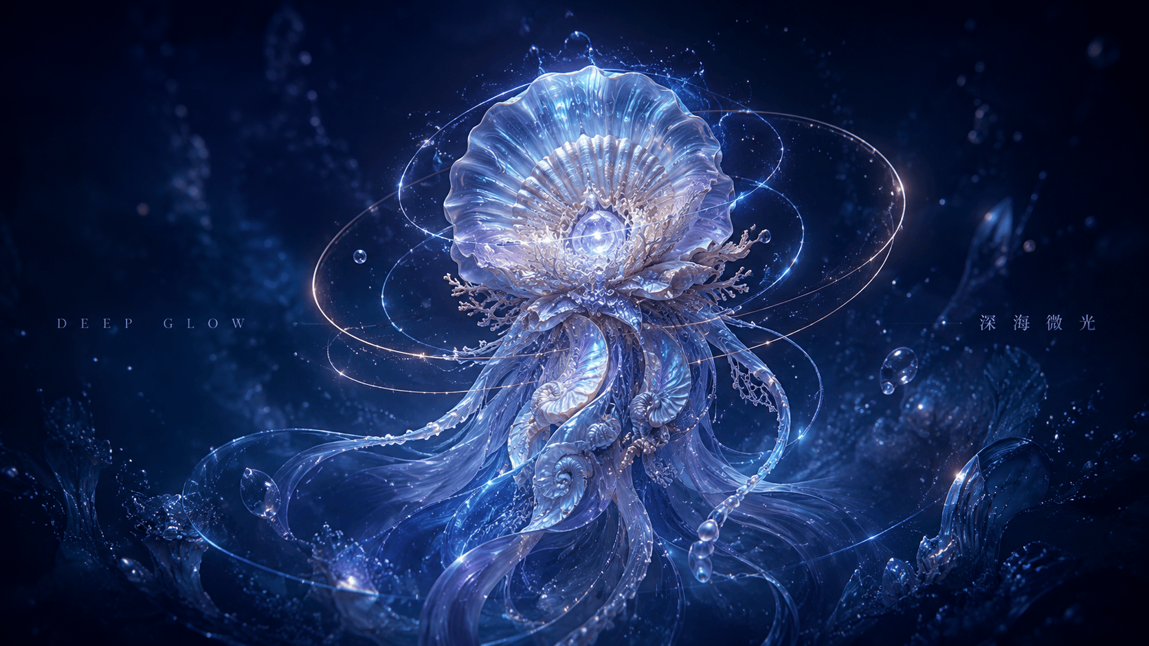 深海光环生物艺术装置 - 3D视觉艺术