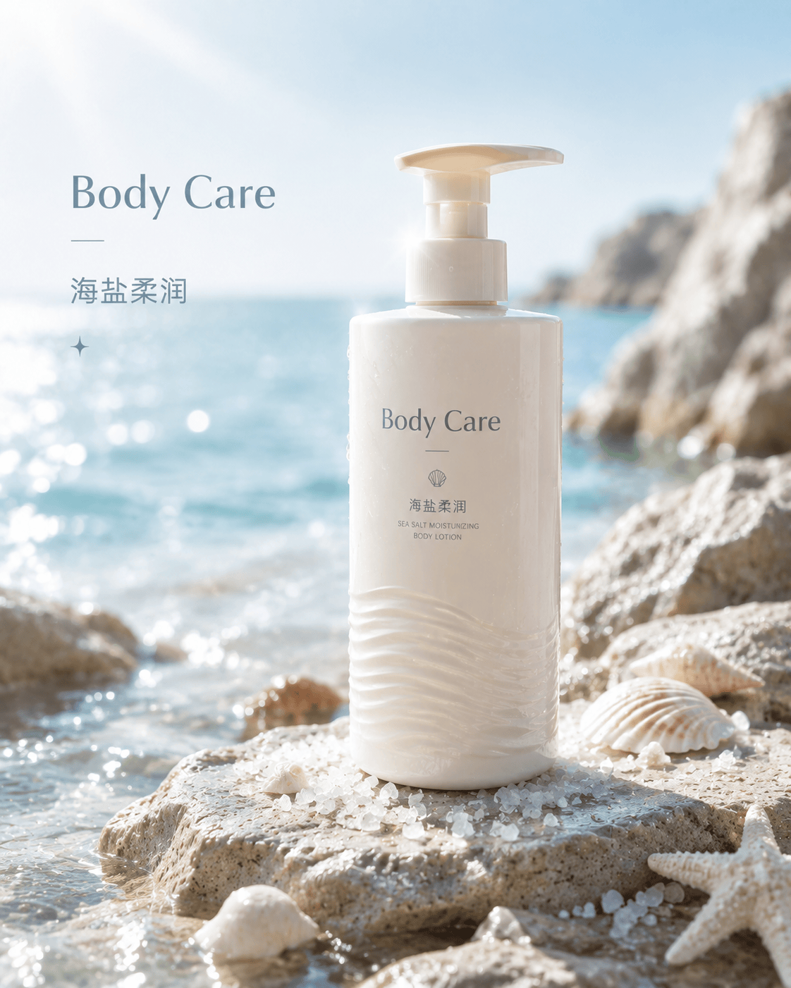 海盐身体乳度假广告图 - 美妆护肤
