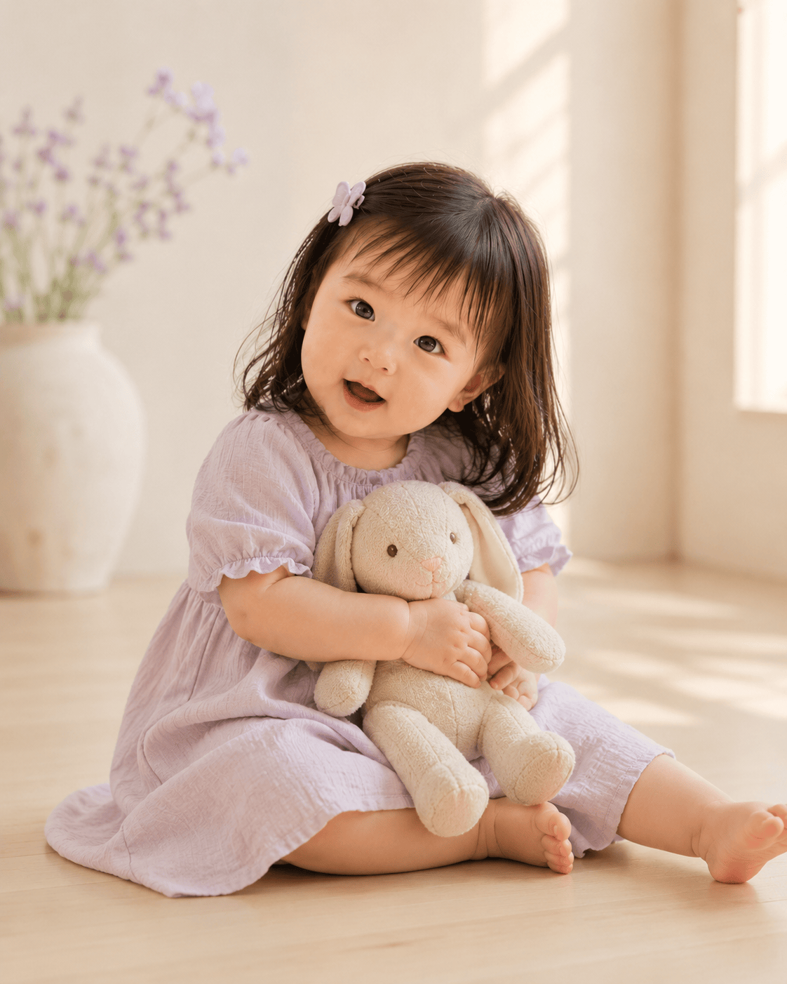薰衣草裙女宝宝午后写真 - 母婴亲子