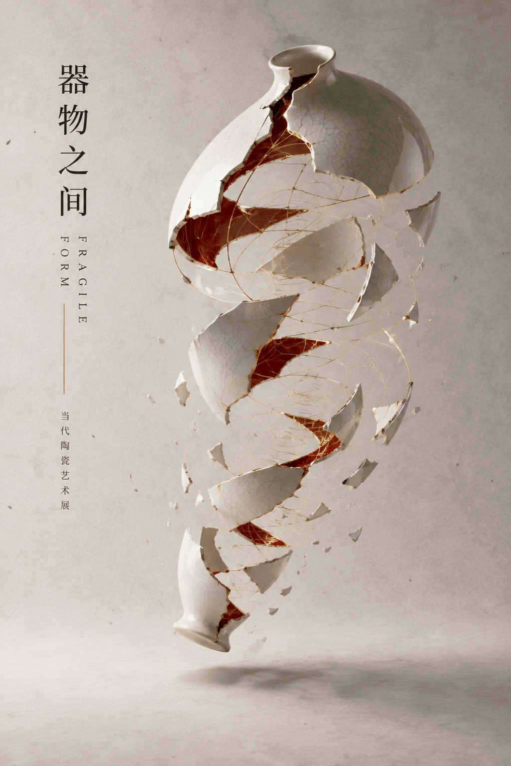 陶瓷裂变艺术展海报 - 创意海报