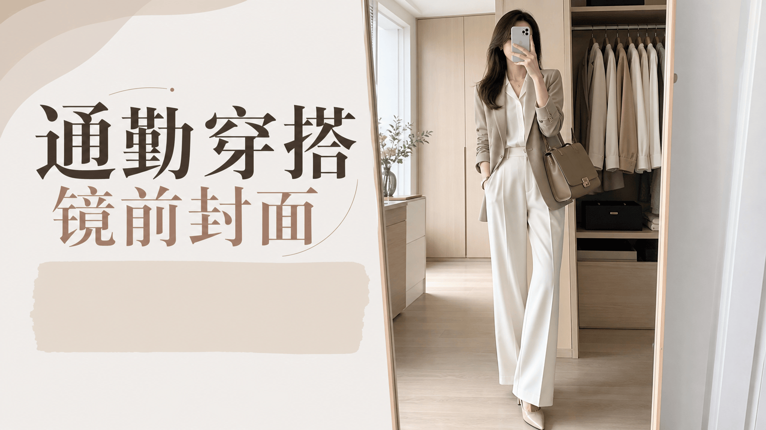 通勤穿搭镜前封面 - 小红书封面