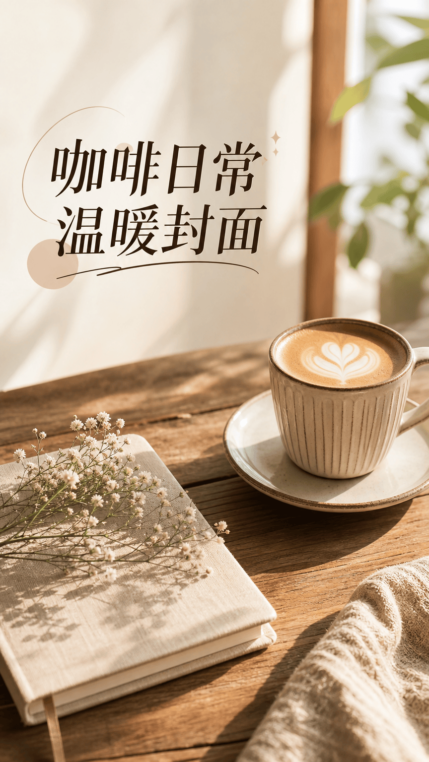 咖啡日常温暖封面 - 小红书封面