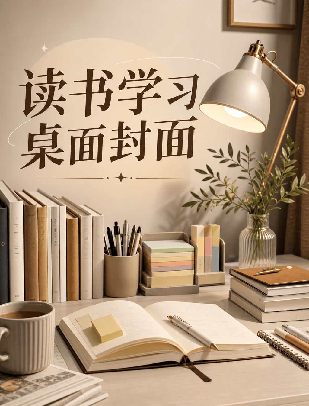 读书学习桌面封面 - 小红书封面