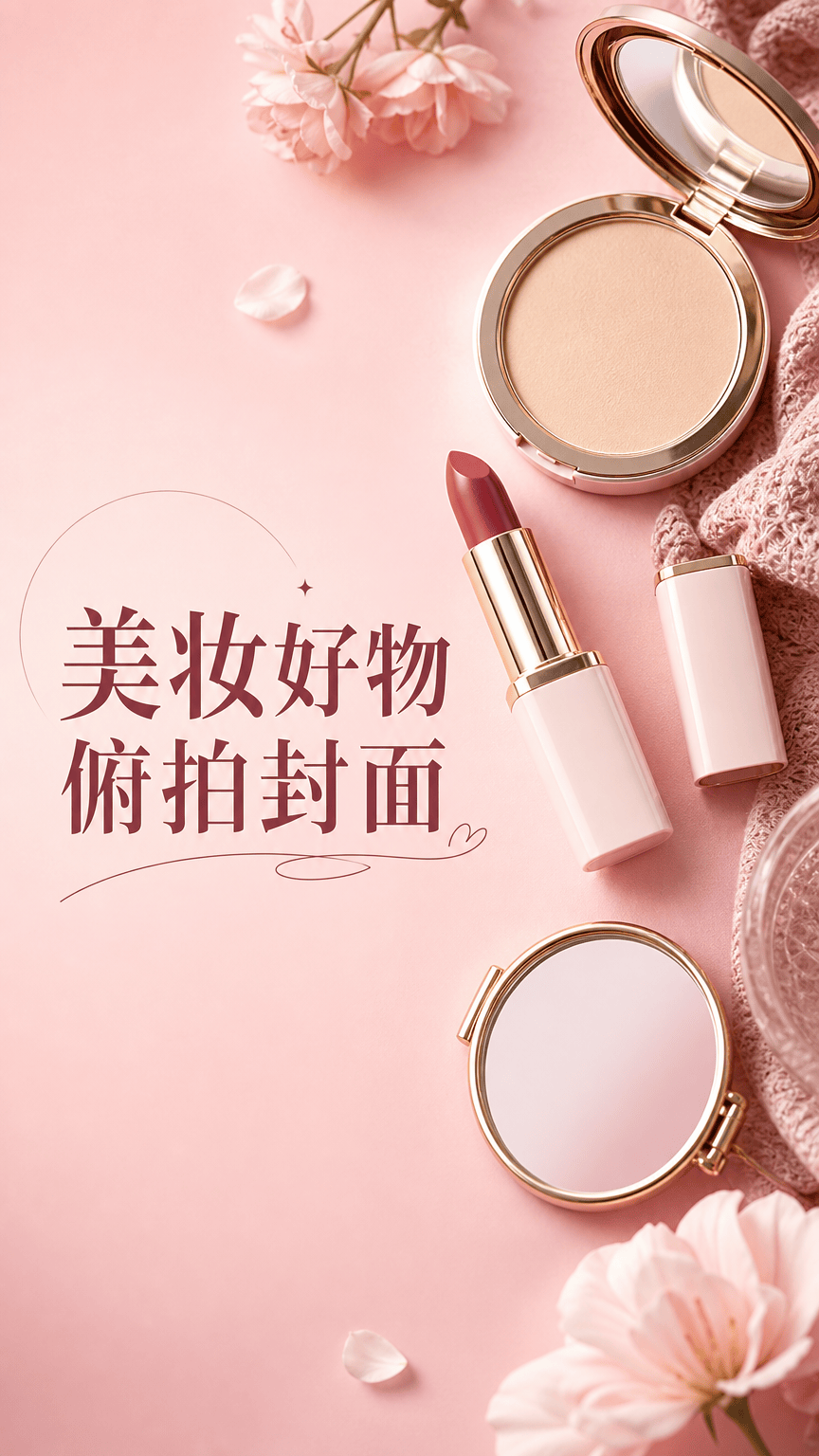 美妆好物俯拍封面 - 小红书封面