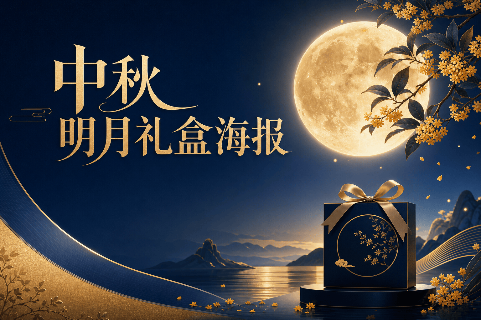 中秋明月礼盒海报