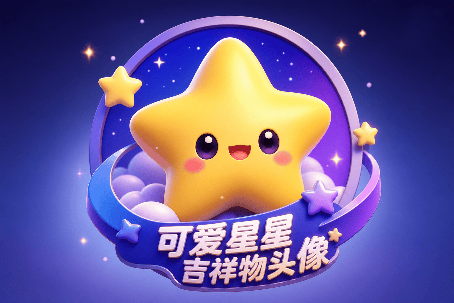 可爱星星吉祥物头像 - IP 角色头像