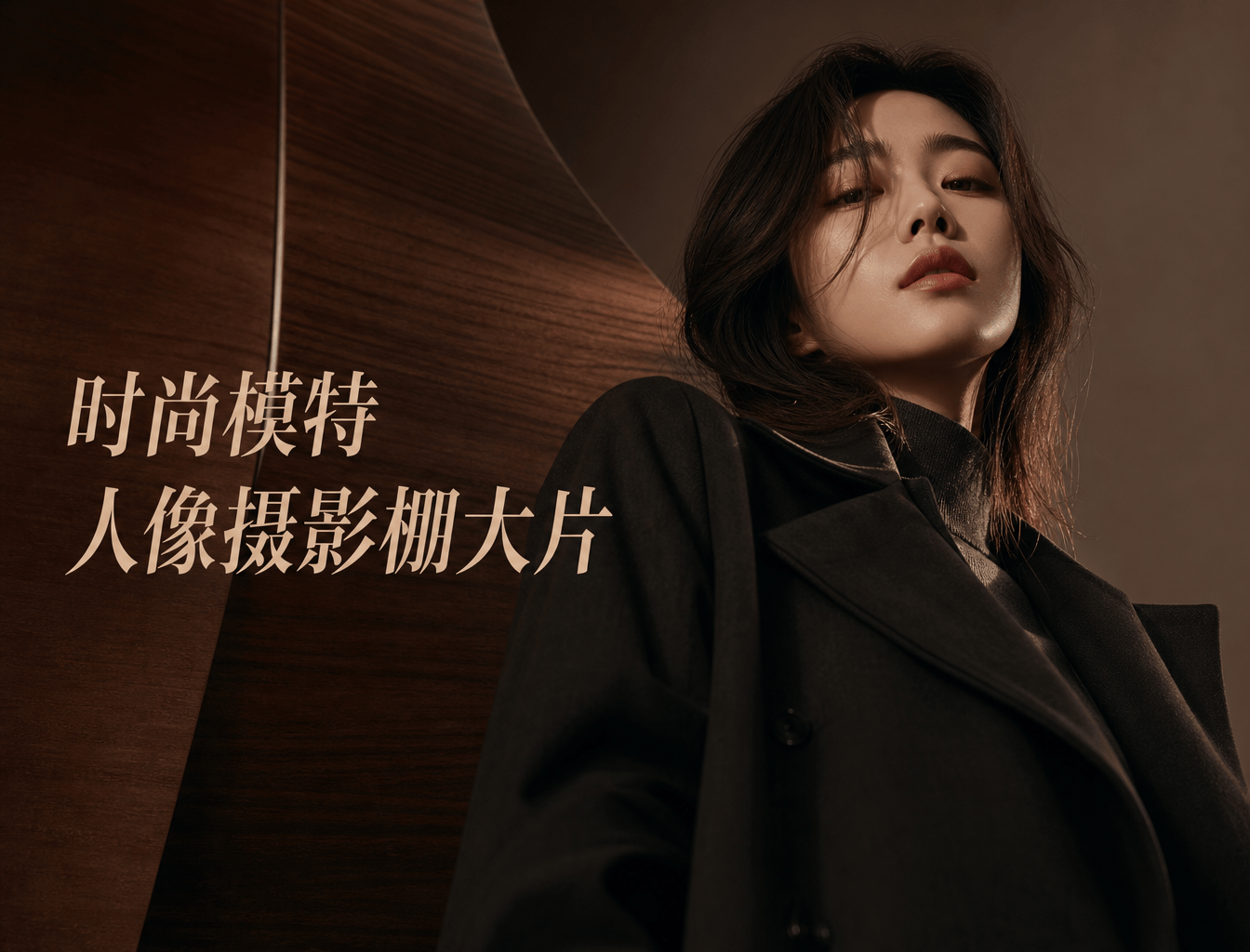 时尚模特人像摄影棚大片