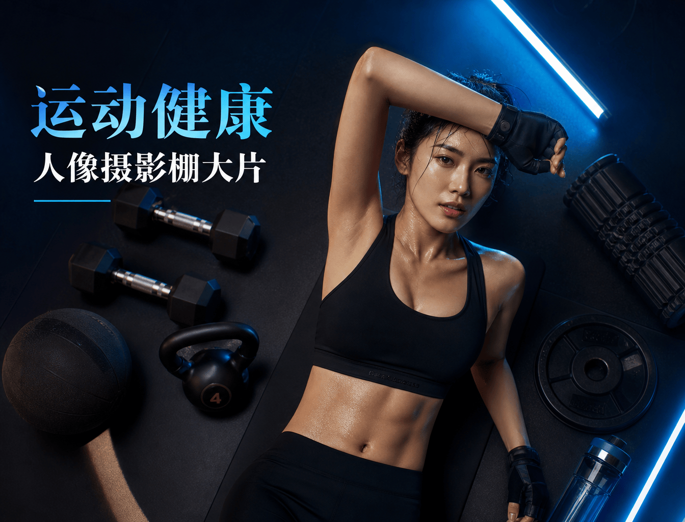 运动健康人像摄影棚大片