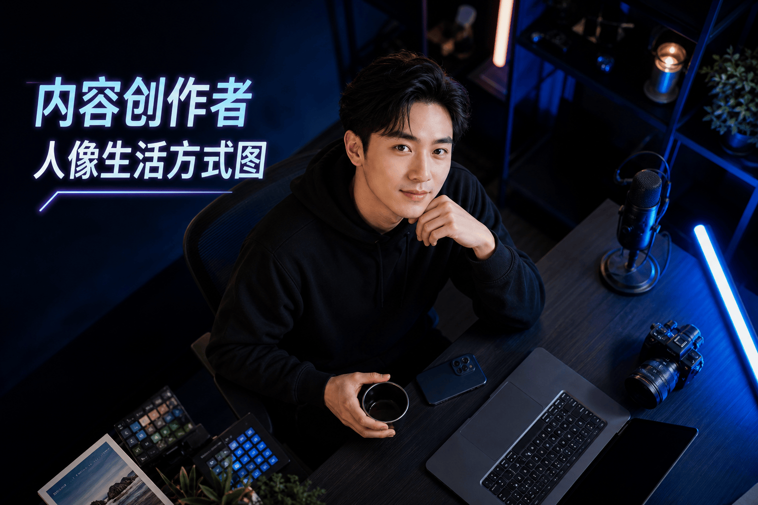 内容创作者人像生活方式图