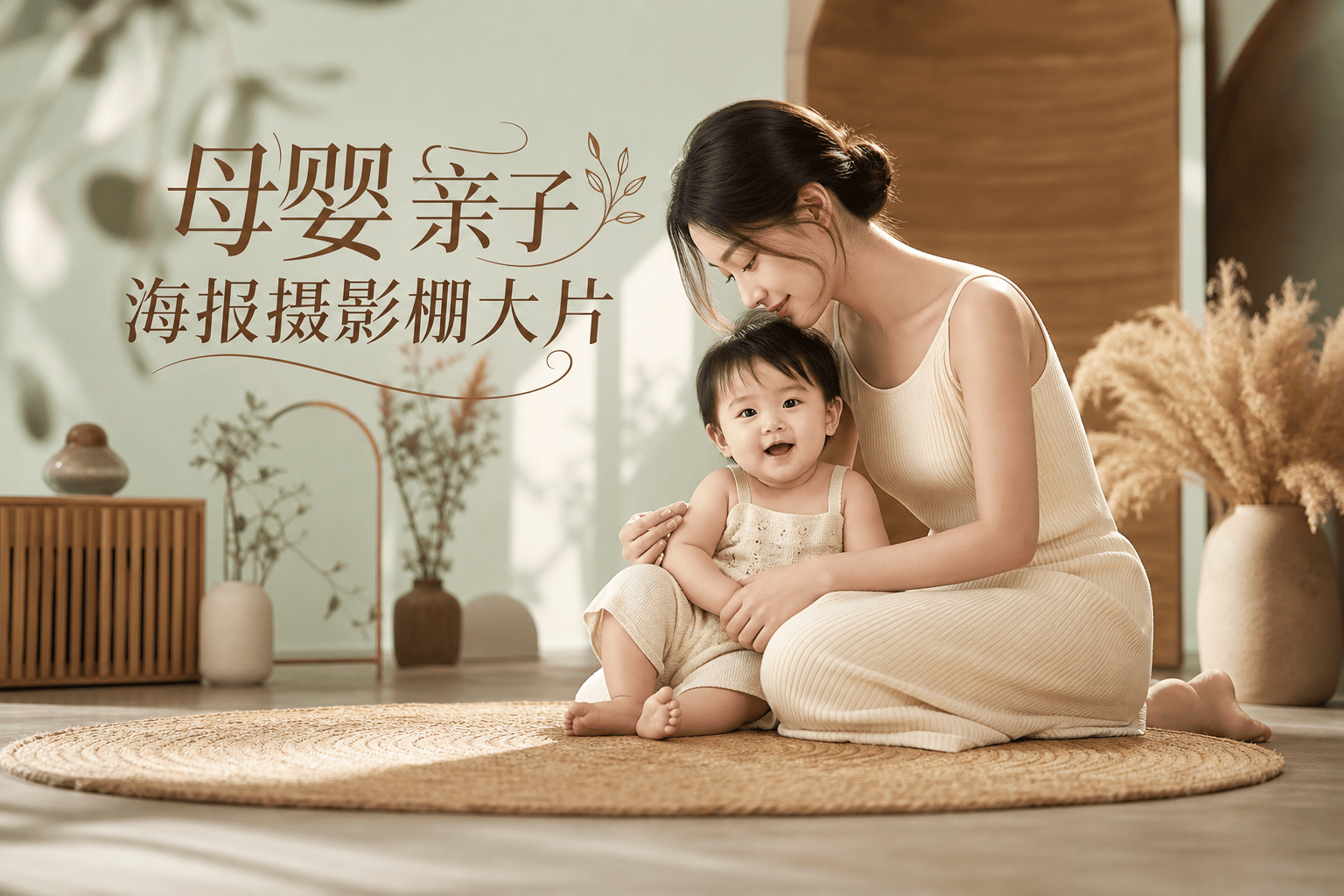 母婴亲子海报摄影棚大片