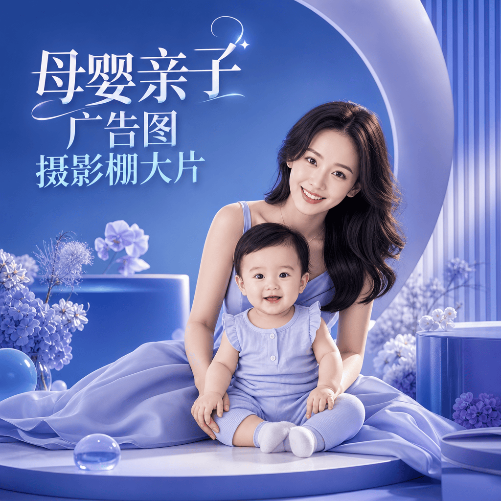母婴亲子广告图摄影棚大片