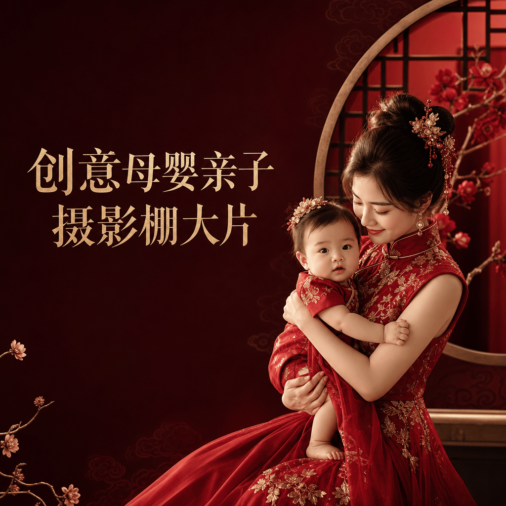 创意母婴亲子摄影棚大片